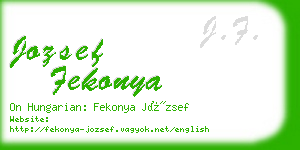 jozsef fekonya business card